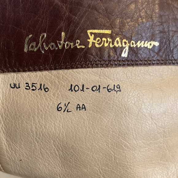 Salvatore Ferragamo Brown Leather Knee High Heeled Boots Size 6.5 - Picture 5 of 6